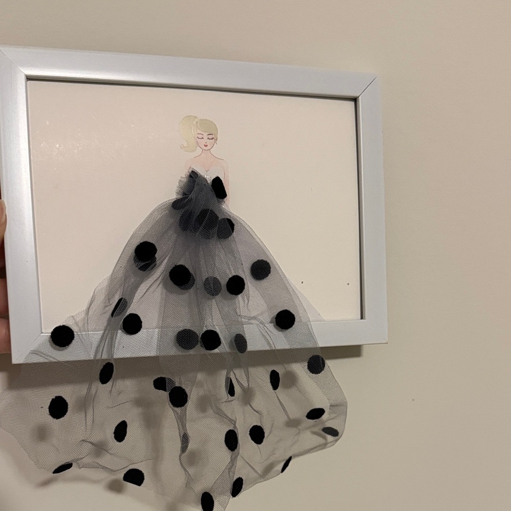 Framed Art with Black Polka Dot Dress Design